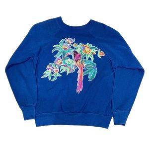 VINTAGE SHIMMERY FLORA + FAUNA SWEATER